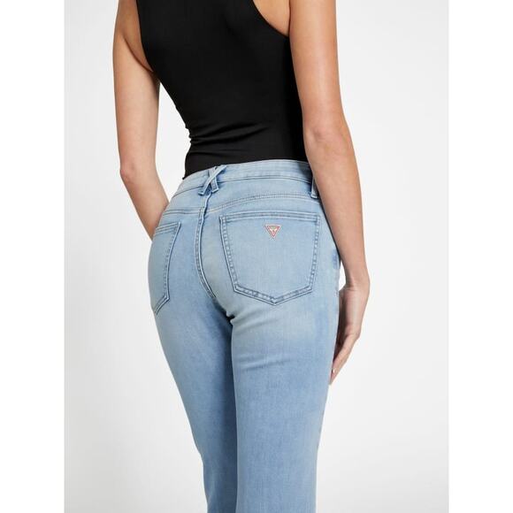 Guess size 29 high rise lift mom jeans raw hem ankle crop EUC casual everyday - Picture 2 of 9